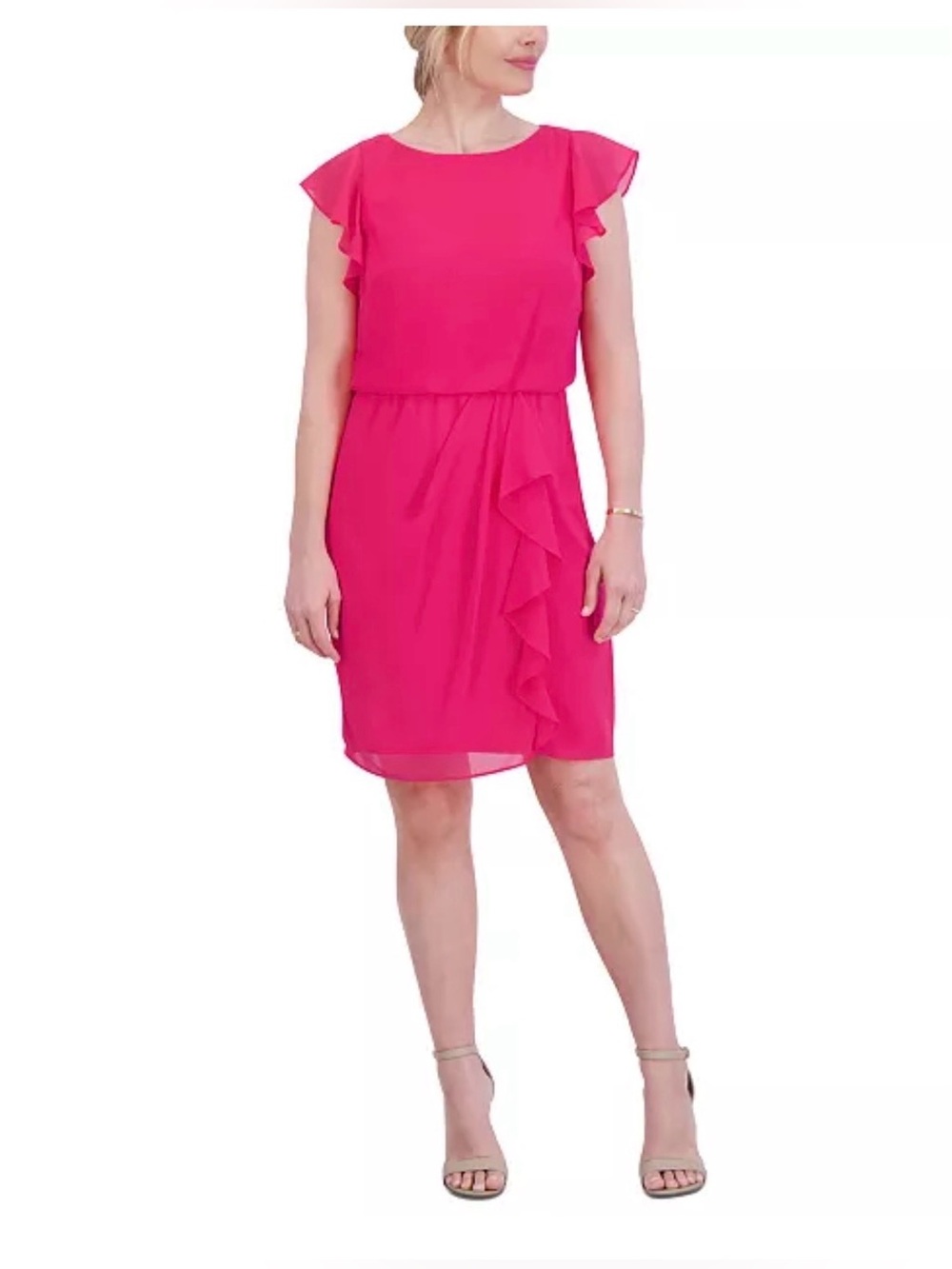 JESSICA HOWARD, WOMENS, NWOT, FLUTTER-SLEEVE, BLOUSON DRESS. SIZE 10